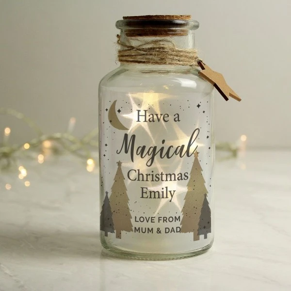 Personalised Christmas Tree LED Glass Jar 1 Personalised Christmas Tree LED Glass Jar