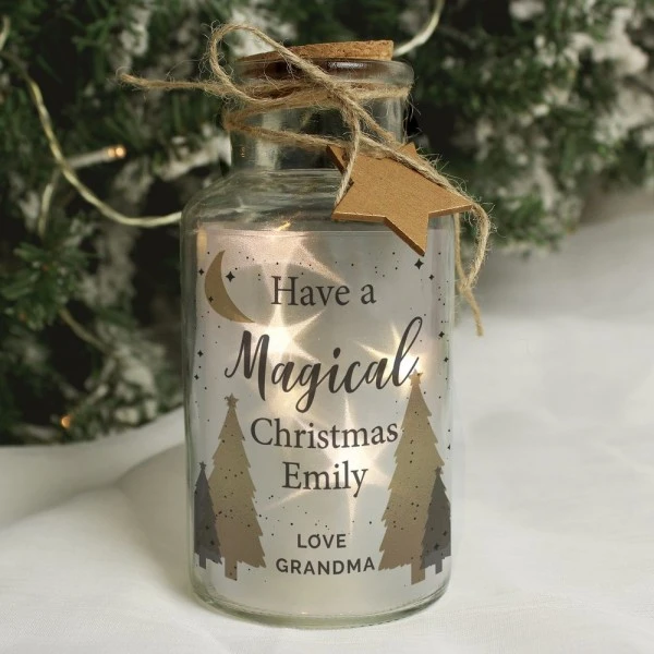 Personalised Christmas Tree LED Glass Jar 7 Personalised Christmas Tree LED Glass Jar - Image 7
