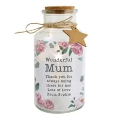 Personalised Floral Watercolour LED Glass Jar -PERSONALISE STORE p050733 4
