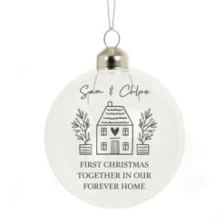Personalised Home Glass Bauble -PERSONALISE STORE p050754 3