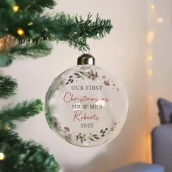 Personalised Christmas Glass Bauble -PERSONALISE STORE p050755 2