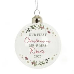 Personalised Christmas Glass Bauble -PERSONALISE STORE p050755 3