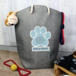Personalised Blue Paw Print Storage Bag -PERSONALISE STORE p0510g47 2