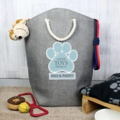 Personalised Blue Paw Print Storage Bag -PERSONALISE STORE p0510g47 4