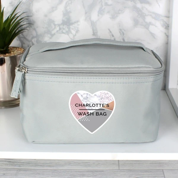 Personalised Geometric Grey Toiletry Bag 3 Personalised Geometric Grey Toiletry Bag - Image 3