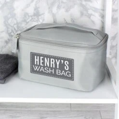 Personalised Classic Grey Toiletry Bag -PERSONALISE STORE p0510g70 3