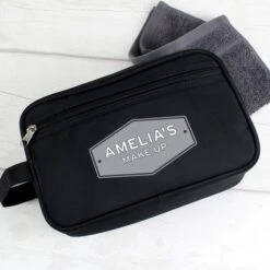 Personalised Plaque Black Toiletry Bag -PERSONALISE STORE p0510g73 3