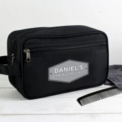 Personalised Plaque Black Toiletry Bag -PERSONALISE STORE p0510g73 4