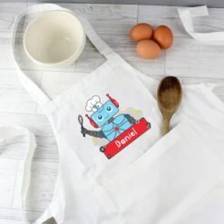 Personalised Robot Childrens Apron -PERSONALISE STORE p0510g85 3