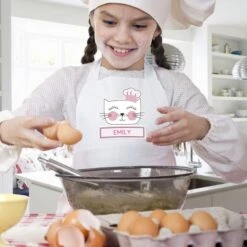 Personalised Cat Childrens Apron -PERSONALISE STORE p0510g87 2