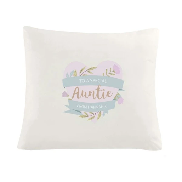 Personalised Floral Heart Mothers Day Cream Cushion 2 Personalised Floral Heart Mothers Day Cream Cushion - Image 2