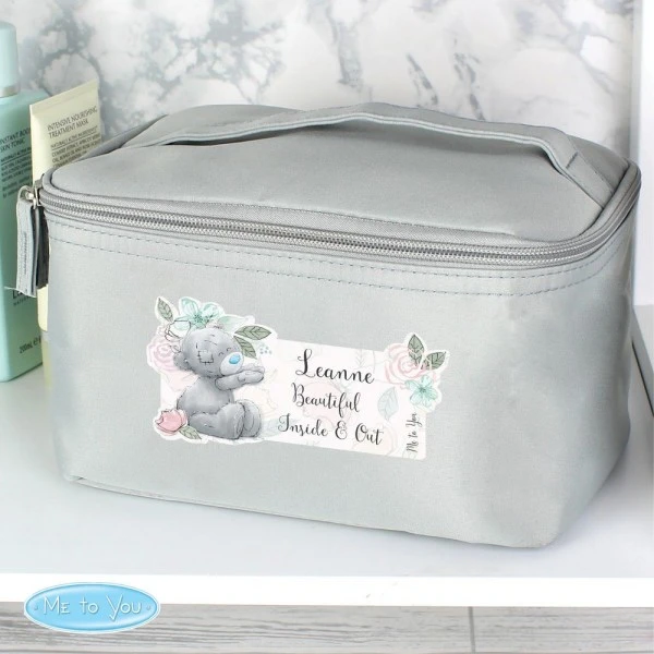 Personalised Me To You Floral Grey Toiletry Bag 4 Personalised Me To You Floral Grey Toiletry Bag - Image 4