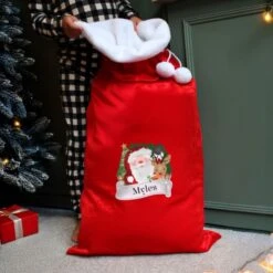 Personalised Christmas Santa Red Sack -PERSONALISE STORE p0510h29 2