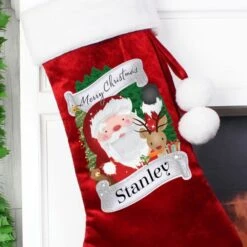 Personalised Christmas Santa Red Stocking -PERSONALISE STORE p0510h30 2