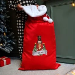 Personalised Nutcracker Red Sack -PERSONALISE STORE p0510h34 2