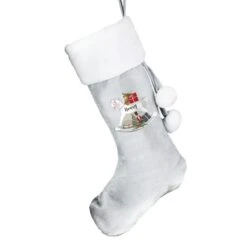 Personalised Rocking Horse Luxury Silver Grey Stocking -PERSONALISE STORE p0510h36 3