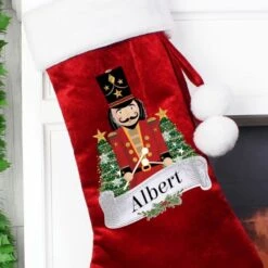 Personalised Nutcracker Red Stocking -PERSONALISE STORE p0510h37 2