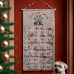 Personalised Pet Advent Calendar In Silver Grey