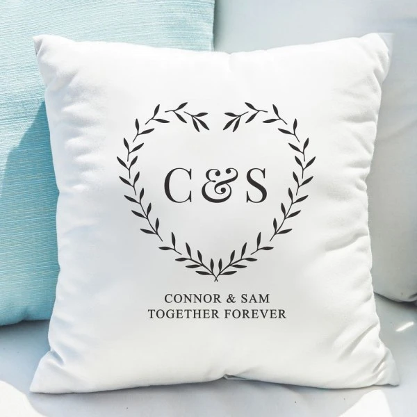 Personalised Couples Heart Cushion 1 Personalised Couples Heart Cushion