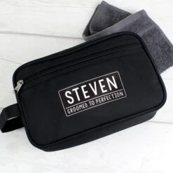 Personalised Free Text Black Toiletry Bag -PERSONALISE STORE p0510i82 5