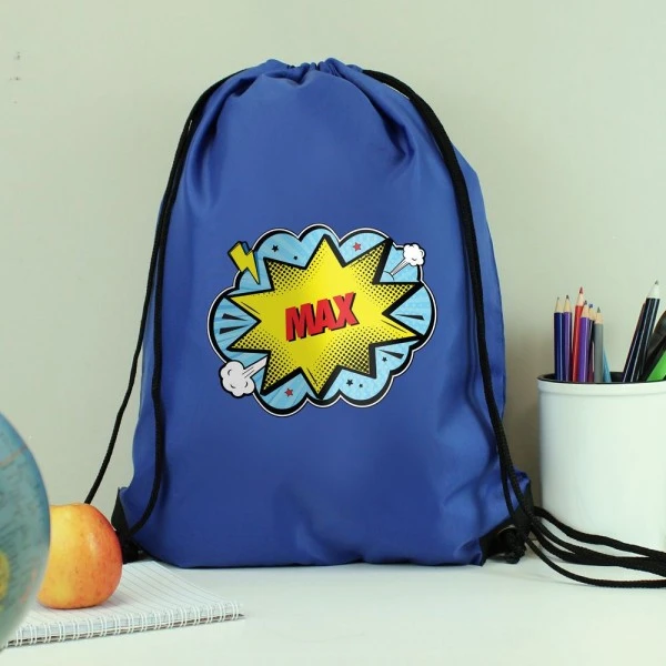 Personalised Superhero Blue Kit Bag 3 Personalised Superhero Blue Kit Bag - Image 3
