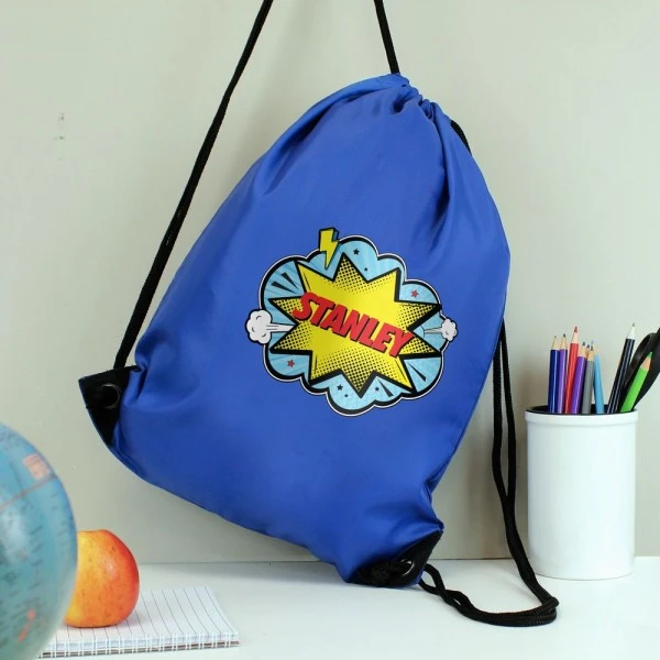 Personalised Superhero Blue Kit Bag 4 Personalised Superhero Blue Kit Bag - Image 4
