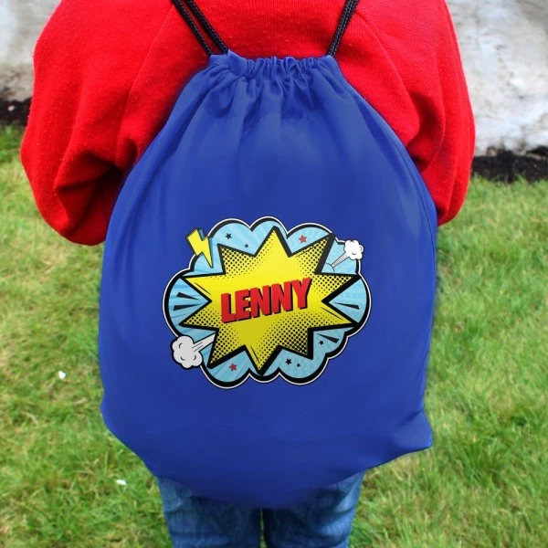 Personalised Superhero Blue Kit Bag 7 Personalised Superhero Blue Kit Bag - Image 7