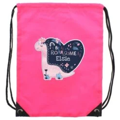 Personalised Dinosaur Pink Kit Bag -PERSONALISE STORE p0510j33 4