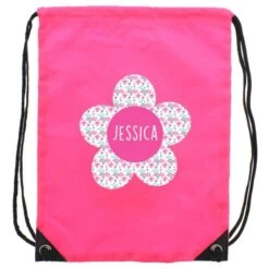 Personalised Flower Pink Kit Bag -PERSONALISE STORE p0510j35 4