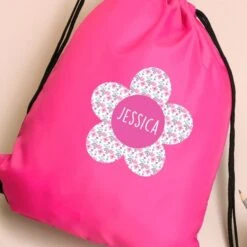 Personalised Flower Pink Kit Bag -PERSONALISE STORE p0510j35 5