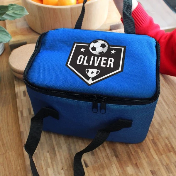 Personalised Football Black Lunch Bag 1 Personalised Football Black Lunch Bag