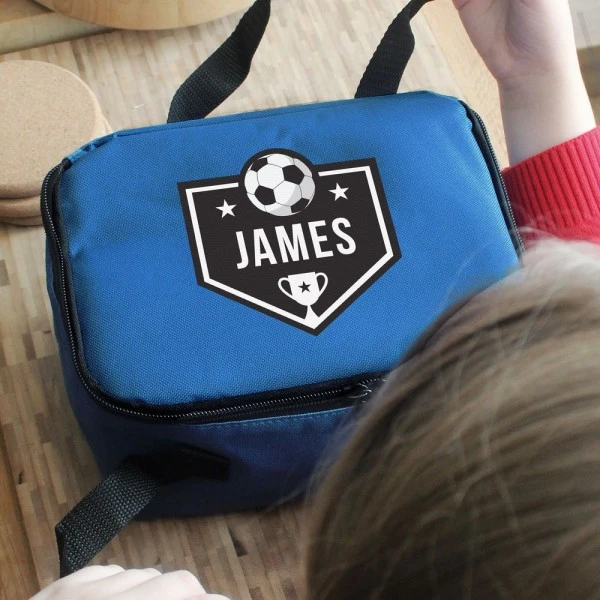 Personalised Football Black Lunch Bag 2 Personalised Football Black Lunch Bag - Image 2