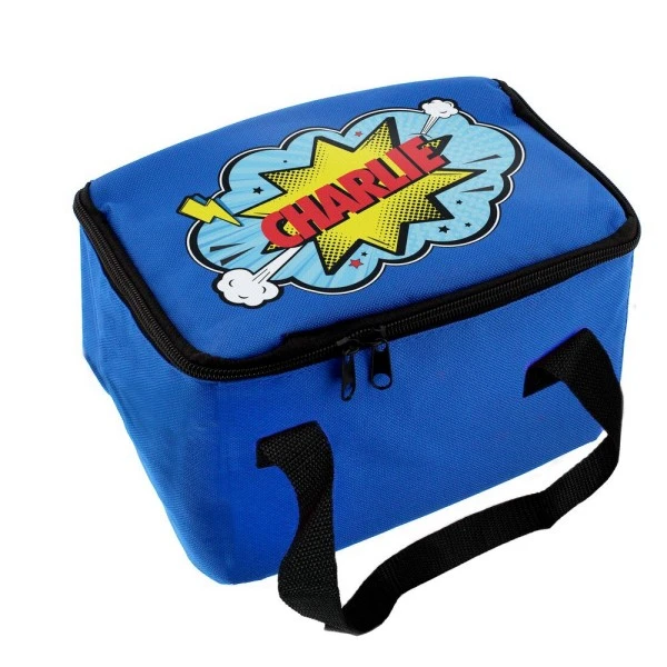 Personalised Superhero Blue Lunch Bag 5 Personalised Superhero Blue Lunch Bag - Image 5