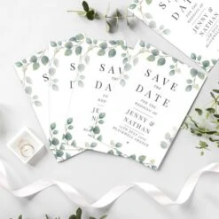 Personalised Botanical Wedding Save The Dates Pack Of 36 -PERSONALISE STORE p0512a30 2