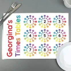 Personalised Times Tables Placemat 12 Personalised Times Tables Placemat -PERSONALISE STORE p0512aa14 5