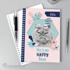 Personalised Rachael Hale "Happy Face" Cat A5 Notebook