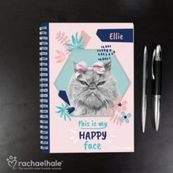 Personalised Rachael Hale "Happy Face" Cat A5 Notebook 8 Personalised Rachael Hale "Happy Face" Cat A5 Notebook -PERSONALISE STORE p0512aa34 2