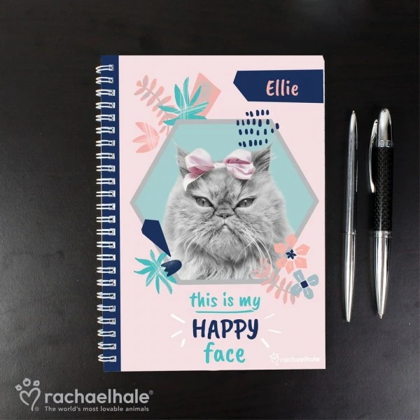 Personalised Rachael Hale "Happy Face" Cat A5 Notebook 3 Personalised Rachael Hale "Happy Face" Cat A5 Notebook - Image 3