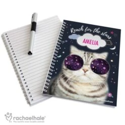 Personalised Rachael Hale Space Cat A5 Notebook -PERSONALISE STORE p0512aa52 2