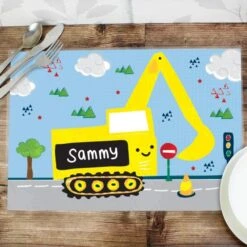Personalised Digger Placemat -PERSONALISE STORE p0512aa53 2