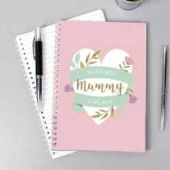 Personalised Floral Heart A5 Notebook