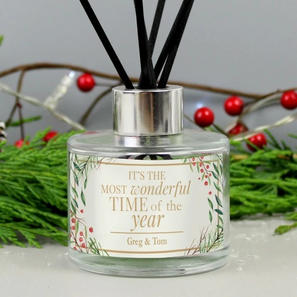 Personalised "Wonderful Time Of The Year" Christmas Reed Diffuser 1 Personalised "Wonderful Time Of The Year" Christmas Reed Diffuser