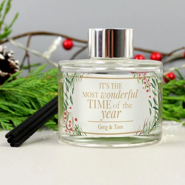 Personalised "Wonderful Time Of The Year" Christmas Reed Diffuser 4 Personalised "Wonderful Time Of The Year" Christmas Reed Diffuser - Image 4