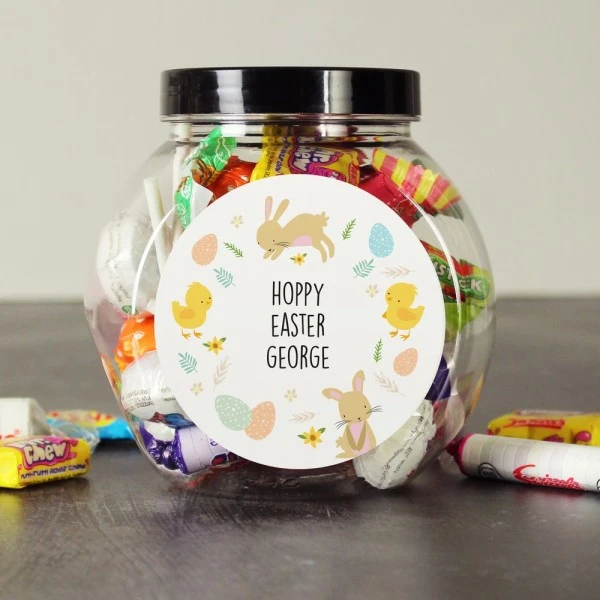 Personalised Easter Bunny & Chick Sweets Jar 2 Personalised Easter Bunny & Chick Sweets Jar - Image 2