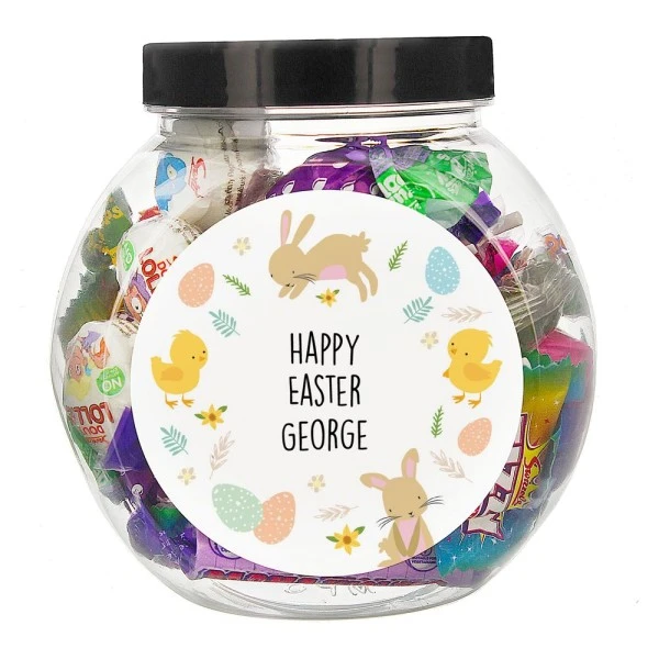 Personalised Easter Bunny & Chick Sweets Jar 5 Personalised Easter Bunny & Chick Sweets Jar - Image 5