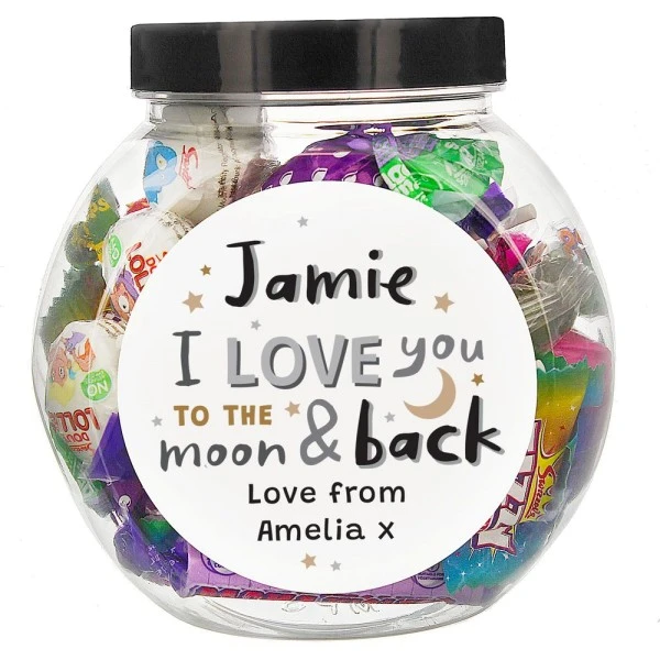Personalised To The Moon And Back Sweet Jar 2 Personalised To The Moon And Back Sweet Jar - Image 2