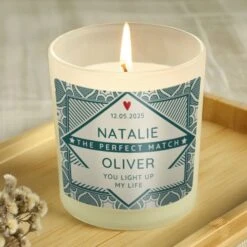 Personalised The Perfect Match Scented Jar Candle