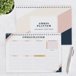 Personalised Free Text Navy & Blush A4 Desk Planner 10 Personalised Free Text Navy & Blush A4 Desk Planner -PERSONALISE STORE p0512ae00 3