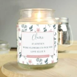 Personalised Floral Large Scented Jar Candle -PERSONALISE STORE p0512ae48 3