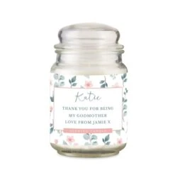 Personalised Floral Large Scented Jar Candle -PERSONALISE STORE p0512ae48 4